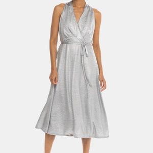 NWT Donna Ricco silver metallic fit and flare dress size 10